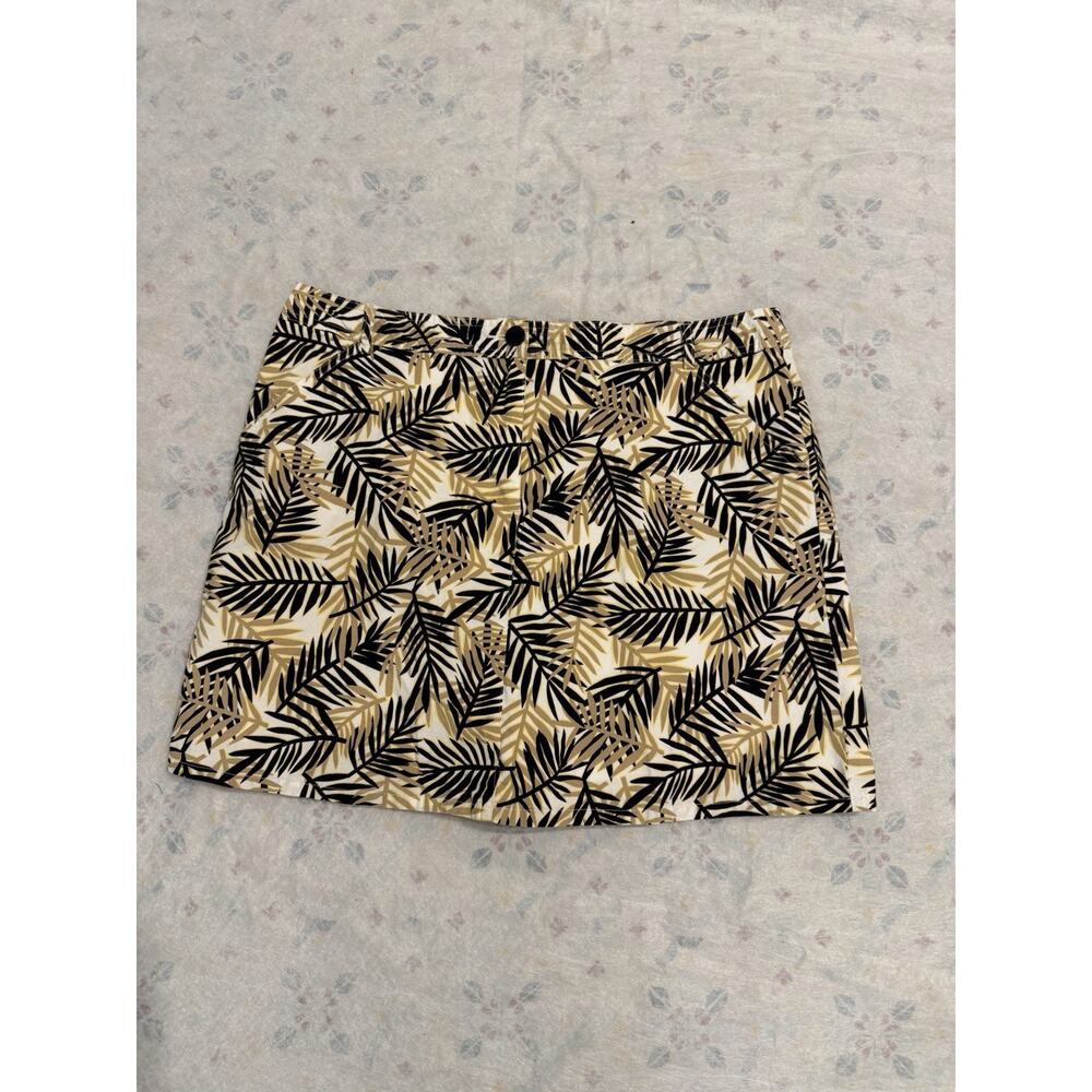 White Stag Women’s Short Skirt Skort Shorts Lining Size 16 Tan Black & White